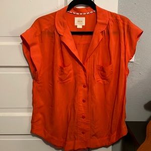 Anthropologie orange blouse